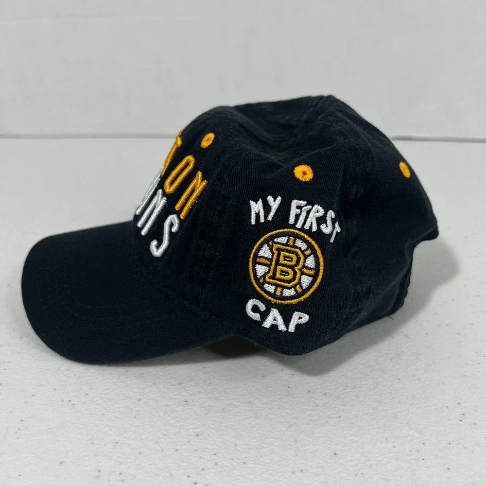 Reebok Kids One‎ Size Black Boston Bruins NHL Adjustable My First Cap Hat NWOT